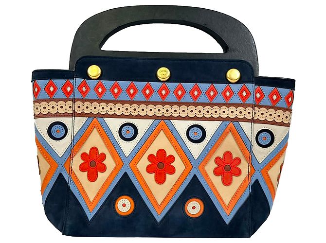 Borsa Tory Burch 2017 Appliqué Bermuda in scamosciato blu navy Multicolore - vista 2
