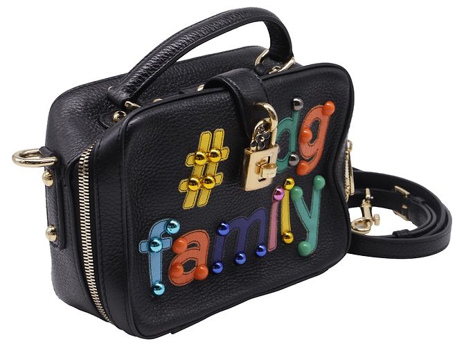 Borsa a tracolla Dolce & Gabbana DG Family in pelle nera Nero - vista 3