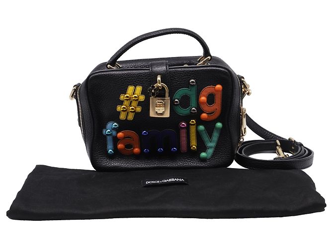 Borsa a tracolla Dolce & Gabbana DG Family in pelle nera Nero - vista 7