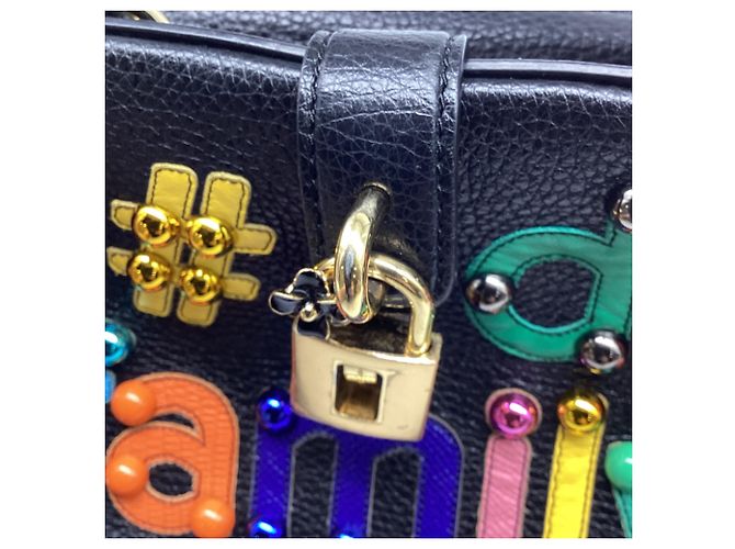 Borsa a tracolla Dolce & Gabbana DG Family in pelle nera Nero - vista 9