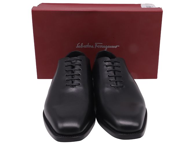 Salvatore Ferragamo Scarpe stringate Angiolo in pelle nera Ferragamo Nero - vista 5