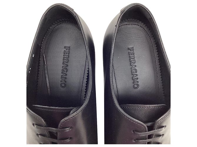 Salvatore Ferragamo Scarpe stringate Angiolo in pelle nera Ferragamo Nero - vista 8
