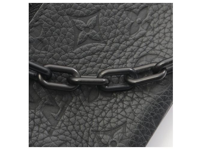 Louis Vuitton Pochette Volga Monogram Taurillon Clutch Bag Schwarz - Ansicht 9