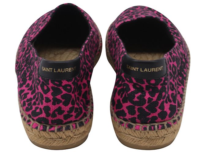 Saint Laurent Espadrilles mit Animalprint aus rosa Canvas - Ansicht 4