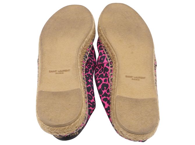 Saint Laurent Espadrilles mit Animalprint aus rosa Canvas - Ansicht 7
