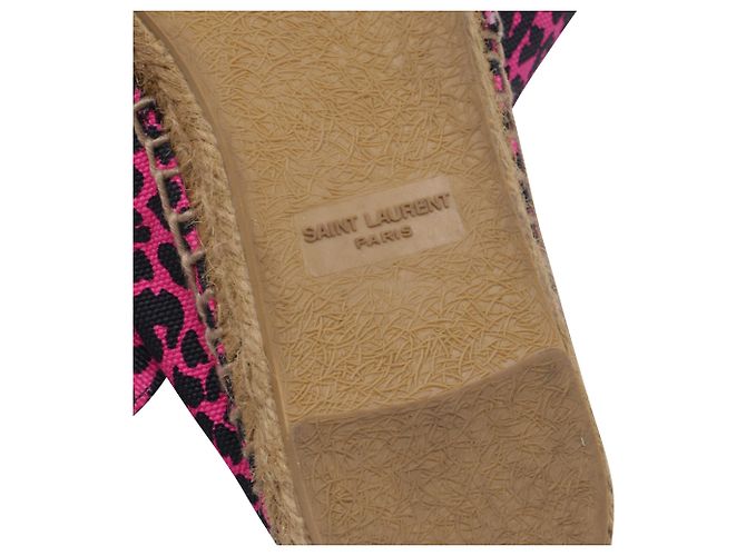 Saint Laurent Espadrilles mit Animalprint aus rosa Canvas - Ansicht 8