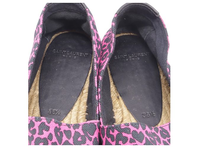 Saint Laurent Espadrilles mit Animalprint aus rosa Canvas - Ansicht 9