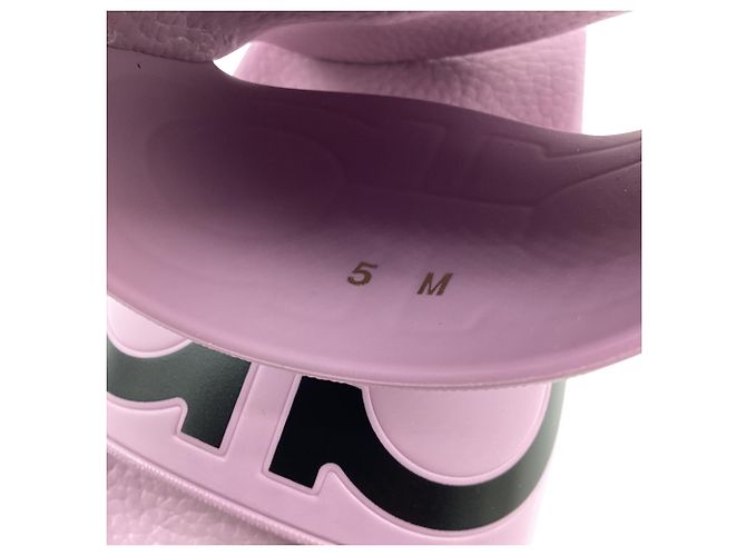 Sandali Slide Salvatore Ferragamo Groovy Dual Gancini in gomma viola Porpora - vista 10