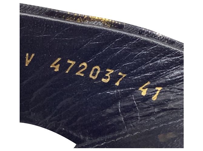 Yves Saint Laurent Saint Laurent gemusterte Mules mit Absatz aus schwarzem Satin - Ansicht 8