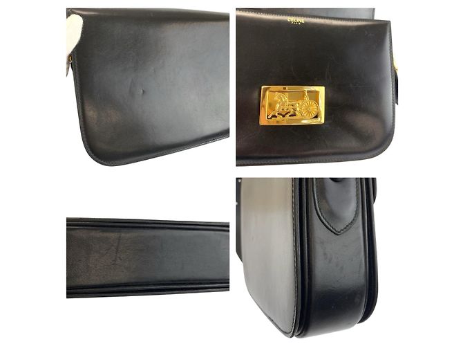 Céline Borsa a tracolla 2way in pelle CELINE Nero - vista 6
