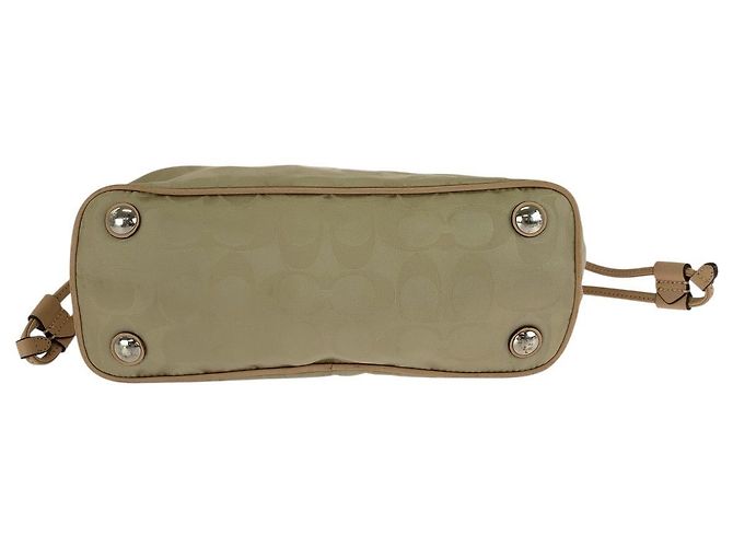 Borsa 2way in Nylon Signature e Pelle COACH Marrone Beige - vista 10