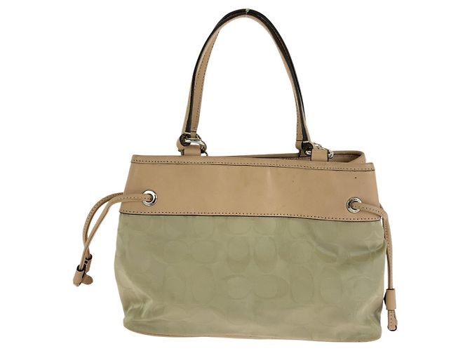 Borsa 2way in Nylon Signature e Pelle COACH Marrone Beige - vista 2