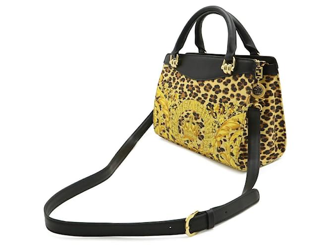 Borsa Versace Barocco Leopard 2WAY PVC Giallo - vista 2