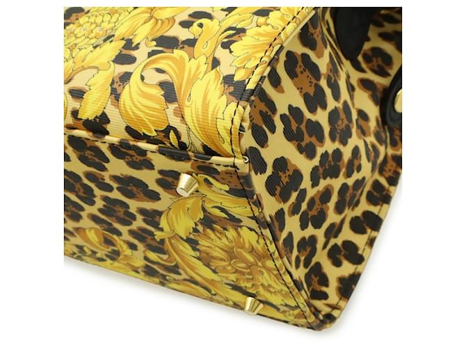Borsa Versace Barocco Leopard 2WAY PVC Giallo - vista 3