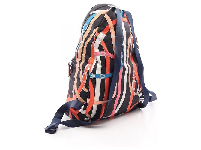 Hermès Zaino Hermes Airsilk Cavale Kadour in seta e vitello Barenia Nero - vista 2