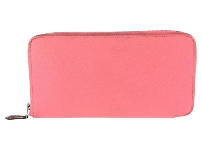 Hermès Portafoglio Hermes Azap Long in Seta e Veau Epsom Rosa - vista 2