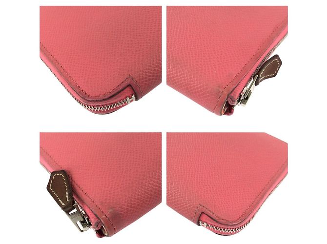Hermès Portafoglio Hermes Azap Long in Seta e Veau Epsom Rosa - vista 4