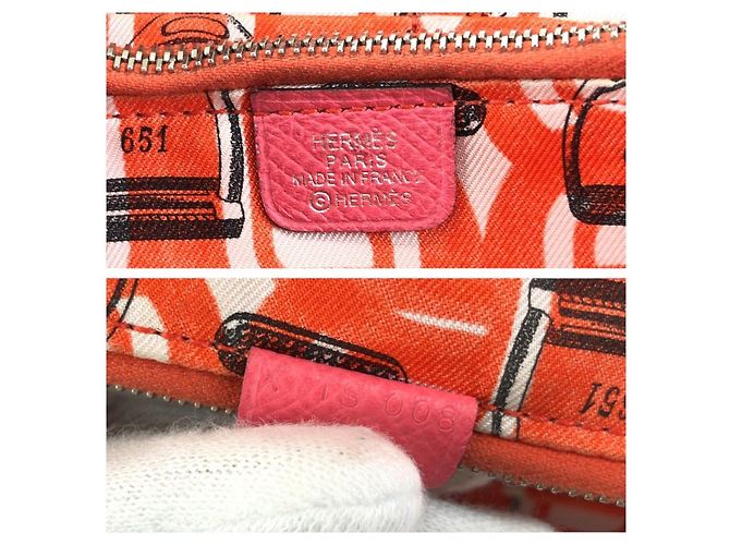 Hermès Portafoglio Hermes Azap Long in Seta e Veau Epsom Rosa - vista 5