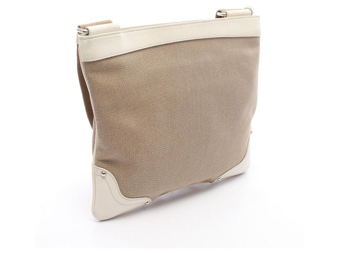 Borsa a tracolla in tela jacquard con logo Prada e pelle Marrone Beige - vista 2