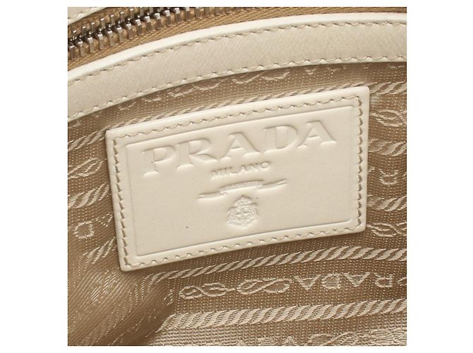 Borsa a tracolla in tela jacquard con logo Prada e pelle Marrone Beige - vista 4