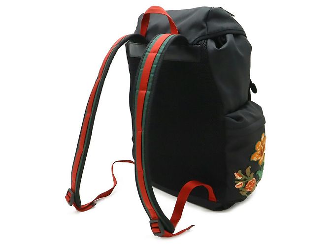 Gucci Rucksack aus besticktem Nylon Schwarz - Ansicht 2
