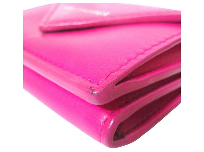 Cartera tríptico de piel Papier Balenciaga Rosa - vista 3