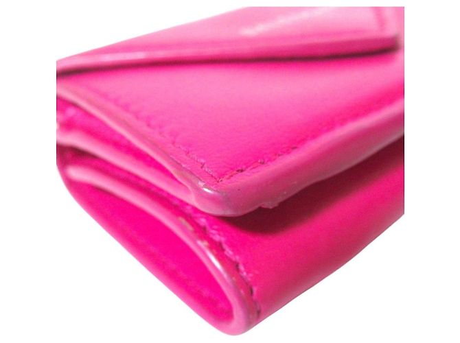 Cartera tríptico de piel Papier Balenciaga Rosa - vista 4