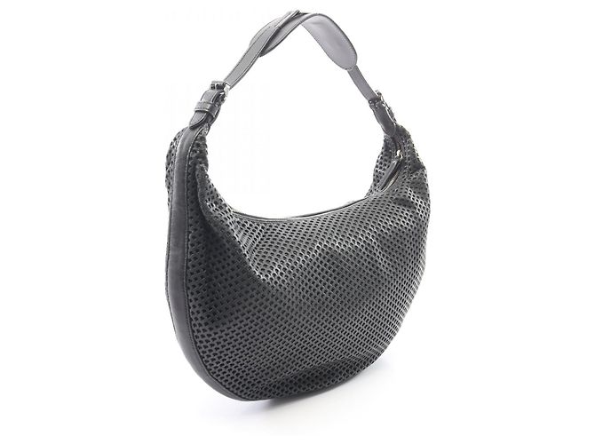 Christian Dior Borsa a tracolla Dior in mesh e pelle Nero - vista 2