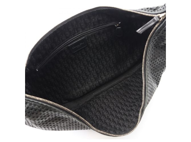 Christian Dior Borsa a tracolla Dior in mesh e pelle Nero - vista 3