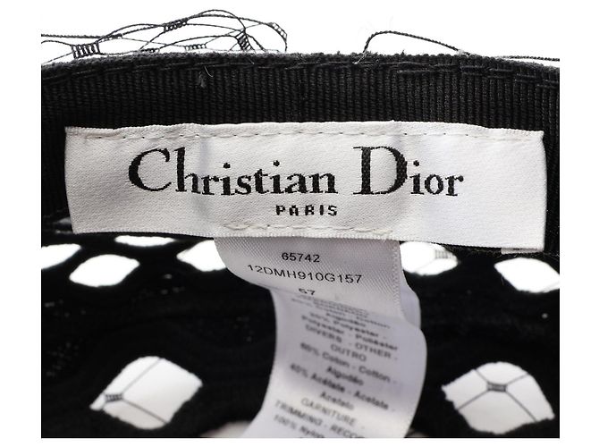 Christian Dior Basco DIOR ARTY in cotone e poliestere Dior Nero - vista 4