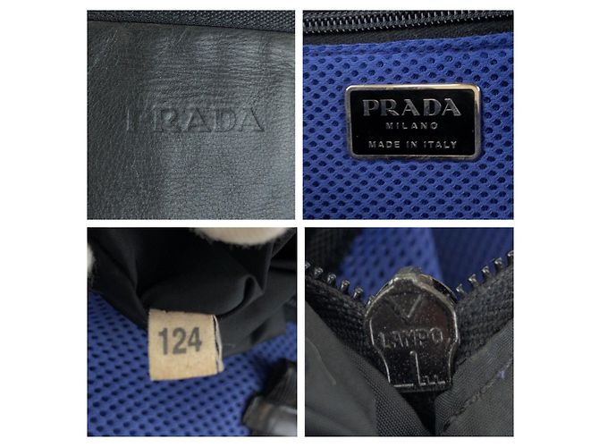 Prada Leder Nylon Tote Schultertasche Schwarz - Ansicht 4