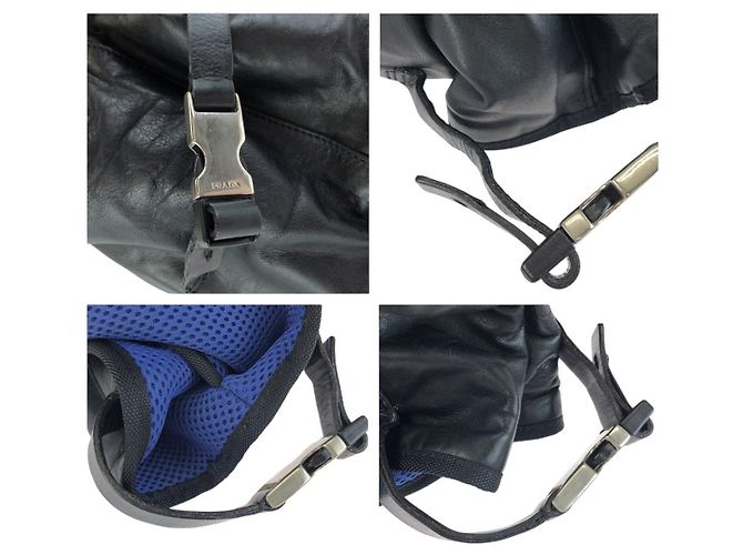 Prada Leder Nylon Tote Schultertasche Schwarz - Ansicht 5