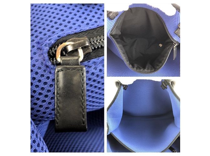 Prada Leder Nylon Tote Schultertasche Schwarz - Ansicht 6