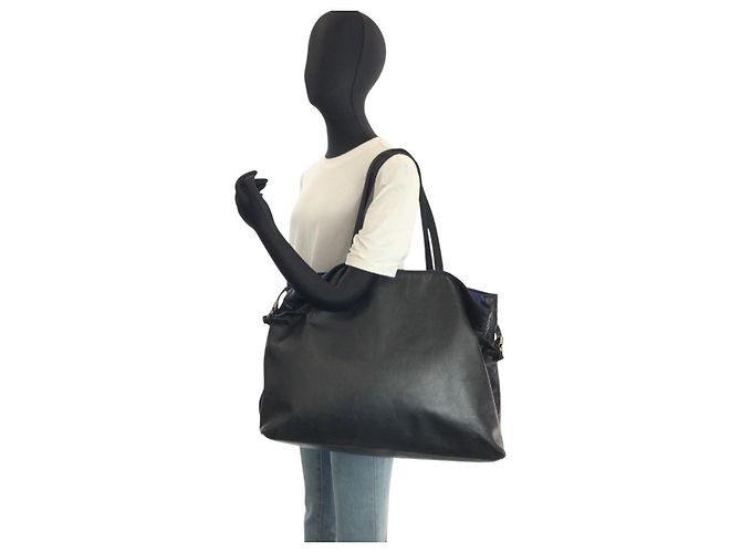 Prada Leder Nylon Tote Schultertasche Schwarz - Ansicht 7