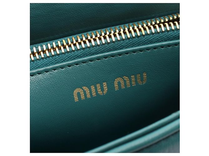 Bolso de hombro 2way de piel Trapuntata Miu Miu Verde - vista 4