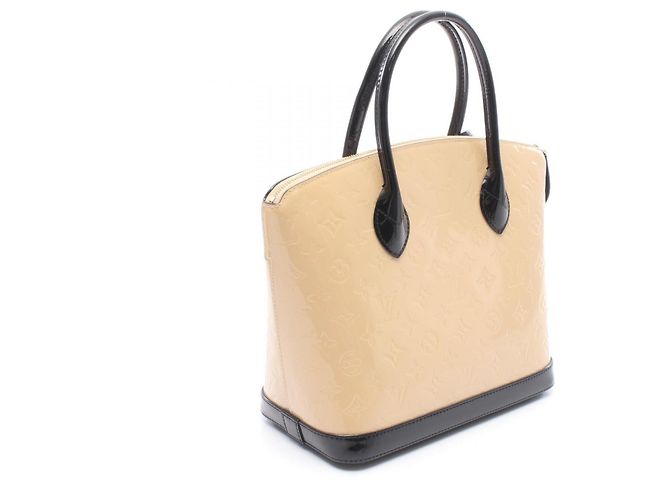 Borsa Louis Vuitton Lockit PM Vernis Leather Marrone Beige - vista 2