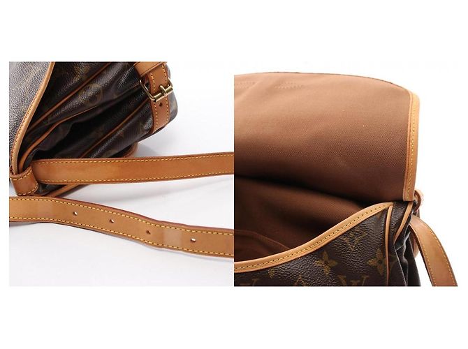 Bolsa de ombro Louis Vuitton Saumur 30 Monogram Marrom - vista 10
