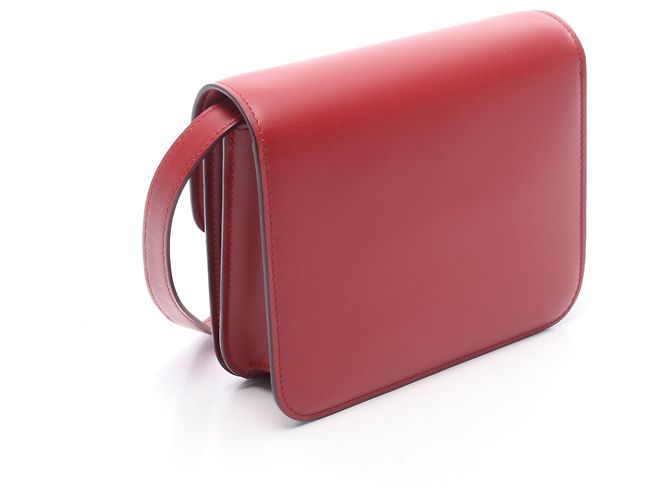 Céline Borsa a tracolla CELINE Classic Teen Box in pelle Rosso - vista 2
