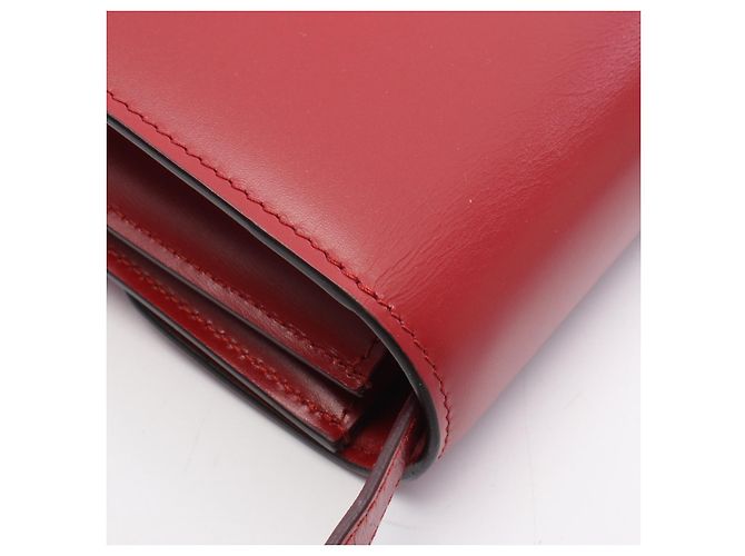 Céline Borsa a tracolla CELINE Classic Teen Box in pelle Rosso - vista 8