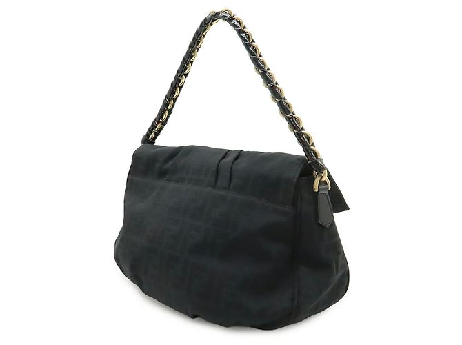 Bolsa de ombro em canvas Fendi Preto - vista 2