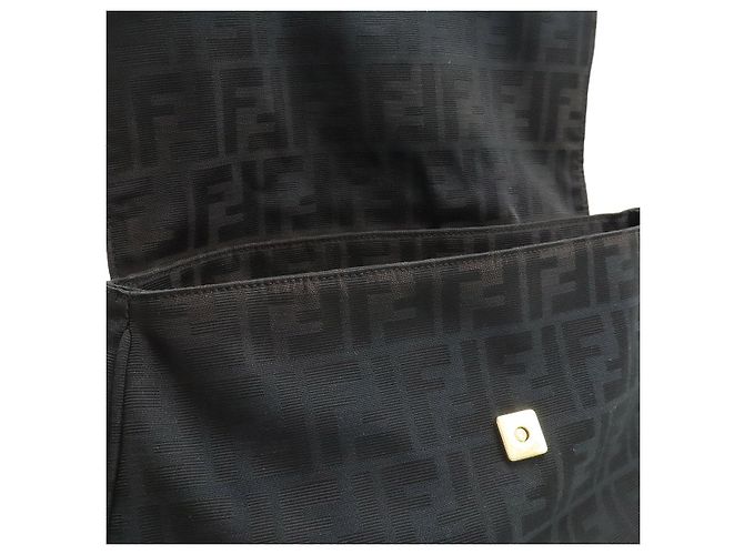 Bolsa de ombro em canvas Fendi Preto - vista 6