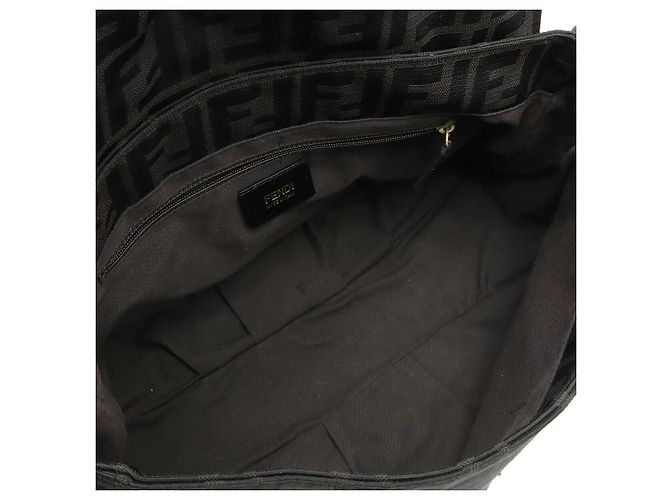 Bolsa de ombro em canvas Fendi Preto - vista 7