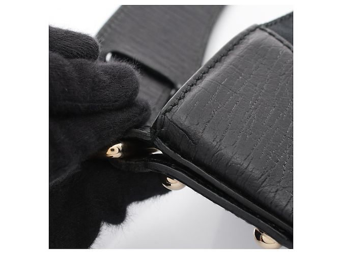 Gucci GG Canvas Horsebit Schultertasche Schwarz - Ansicht 10