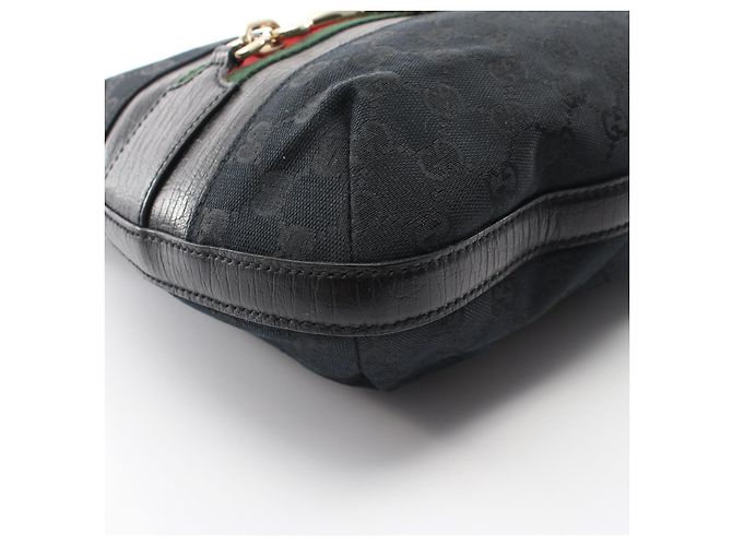 Gucci GG Canvas Horsebit Schultertasche Schwarz - Ansicht 5