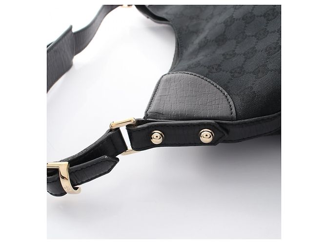 Gucci GG Canvas Horsebit Schultertasche Schwarz - Ansicht 6