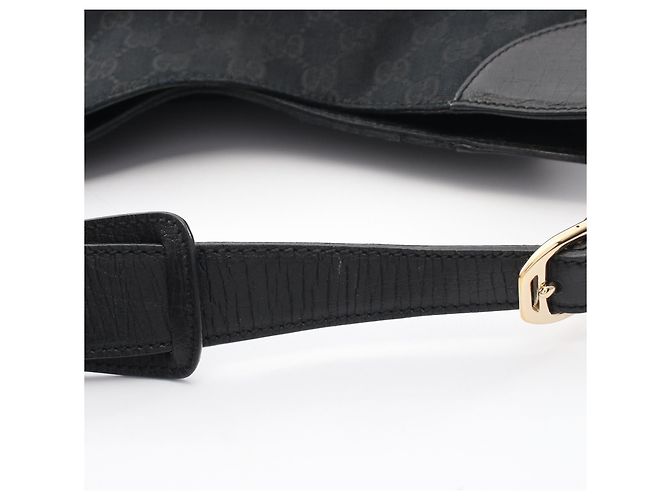 Gucci GG Canvas Horsebit Schultertasche Schwarz - Ansicht 7