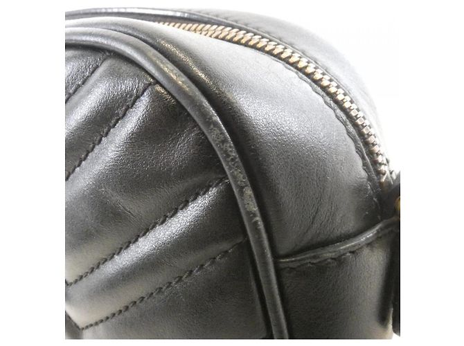 Bolso de hombro Gucci GG Marmont en piel acolchada con chevron Negro - vista 5