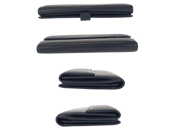 Chanel Camellia Leder Langgeldbörse Schwarz - Ansicht 10