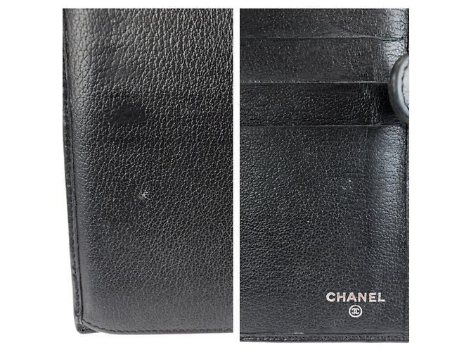 Chanel Camellia Leder Langgeldbörse Schwarz - Ansicht 7