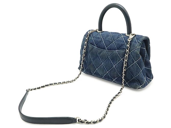 Borsa Chanel Denim Wild Stitch Flap XS Blu - vista 2
